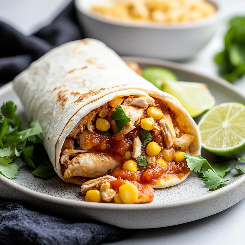 Recipe preparation for Smoky Chicken & Pinto Bean Burrito Plate