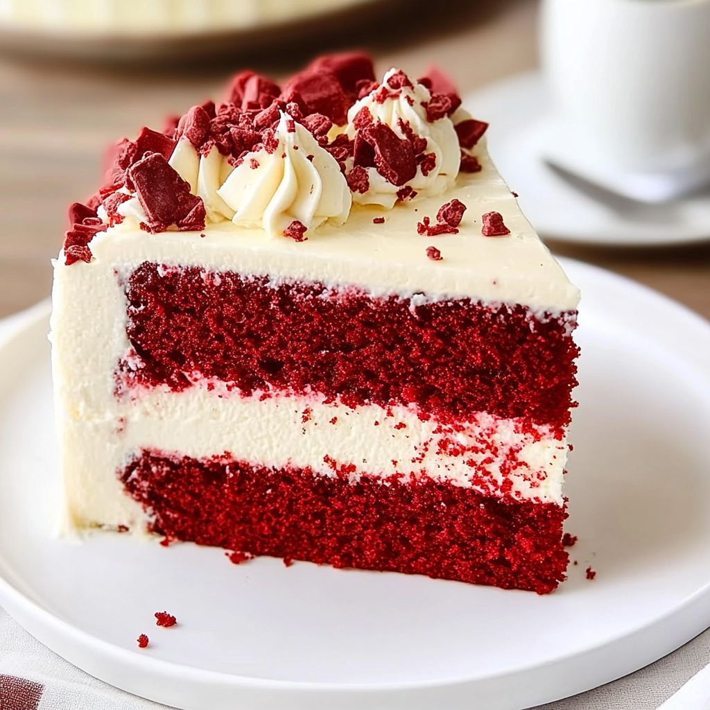 Recipe preparation for Red Velvet Cream Cheese Holiday Cake