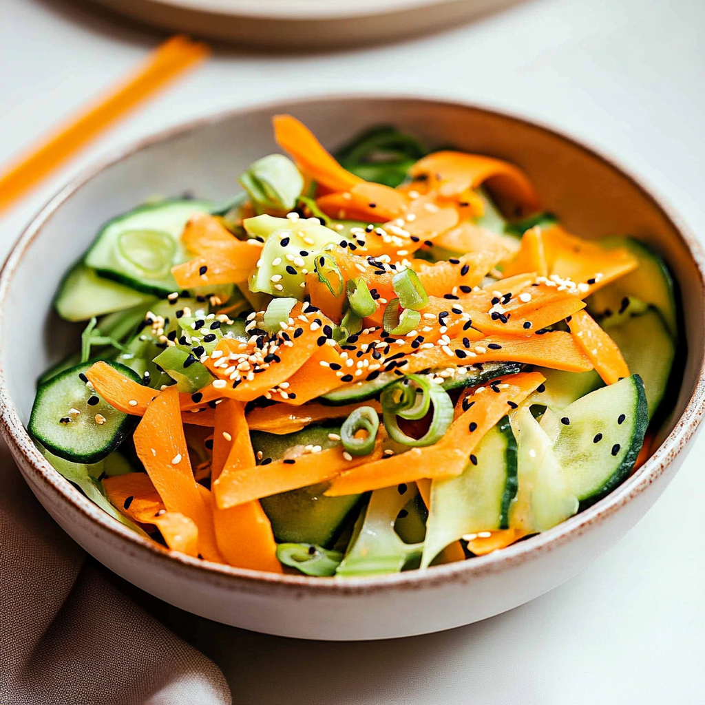 Recipe preparation for Cabbage & Carrot Crunch Salad with Sesame Dressing