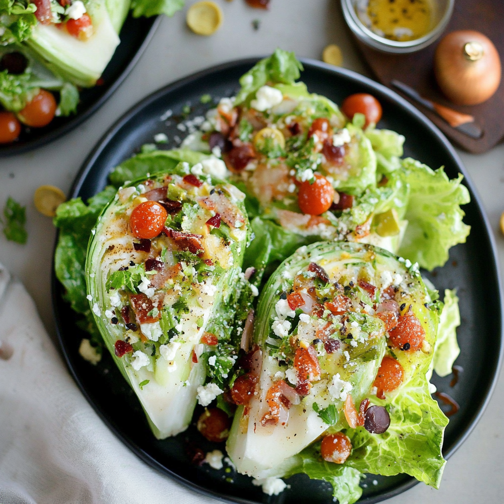 Recipe preparation for Loaded Wedge Salad
