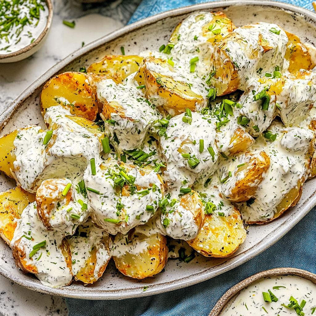 Recipe preparation for Crispy Potato Salad