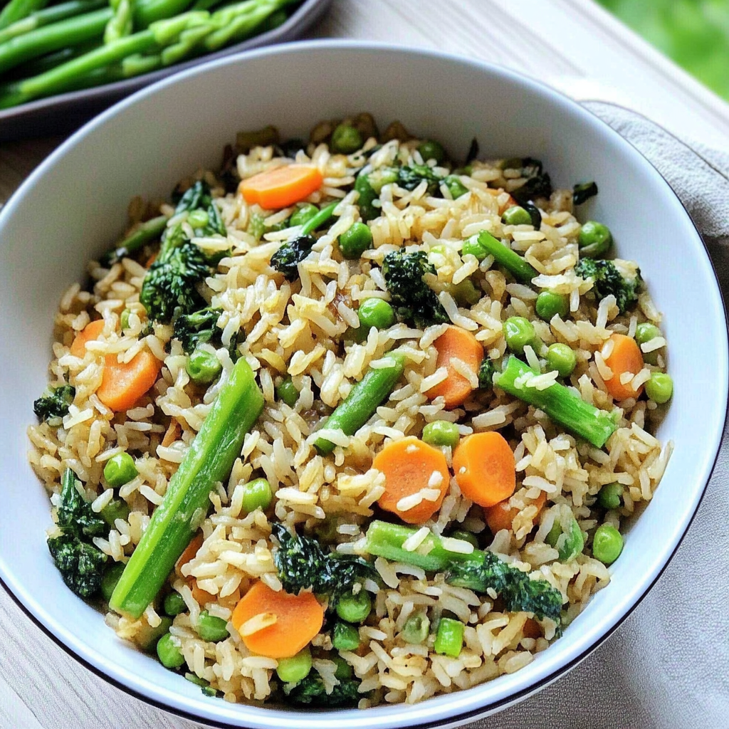 Recipe preparation for Spring Veggie Fried Rice