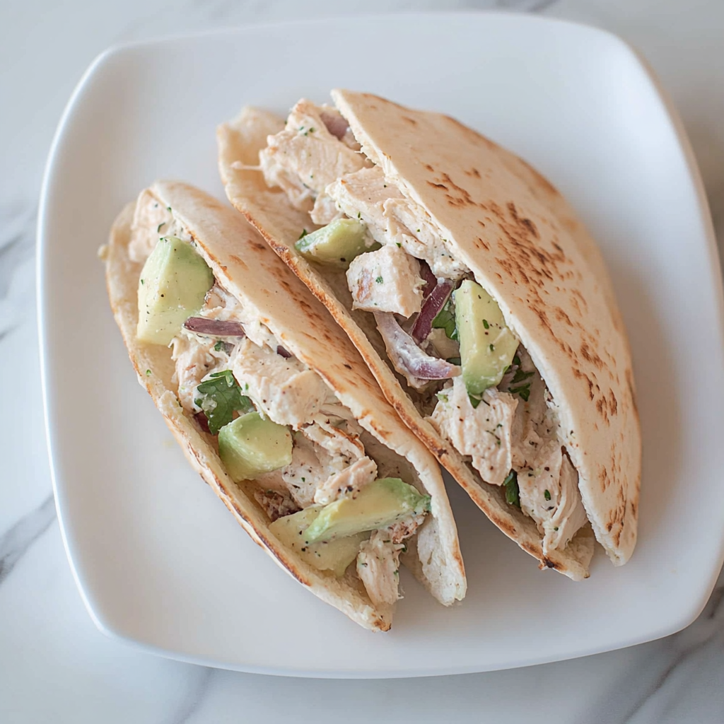 Recipe preparation for Greek Chicken Stuffed Pitas