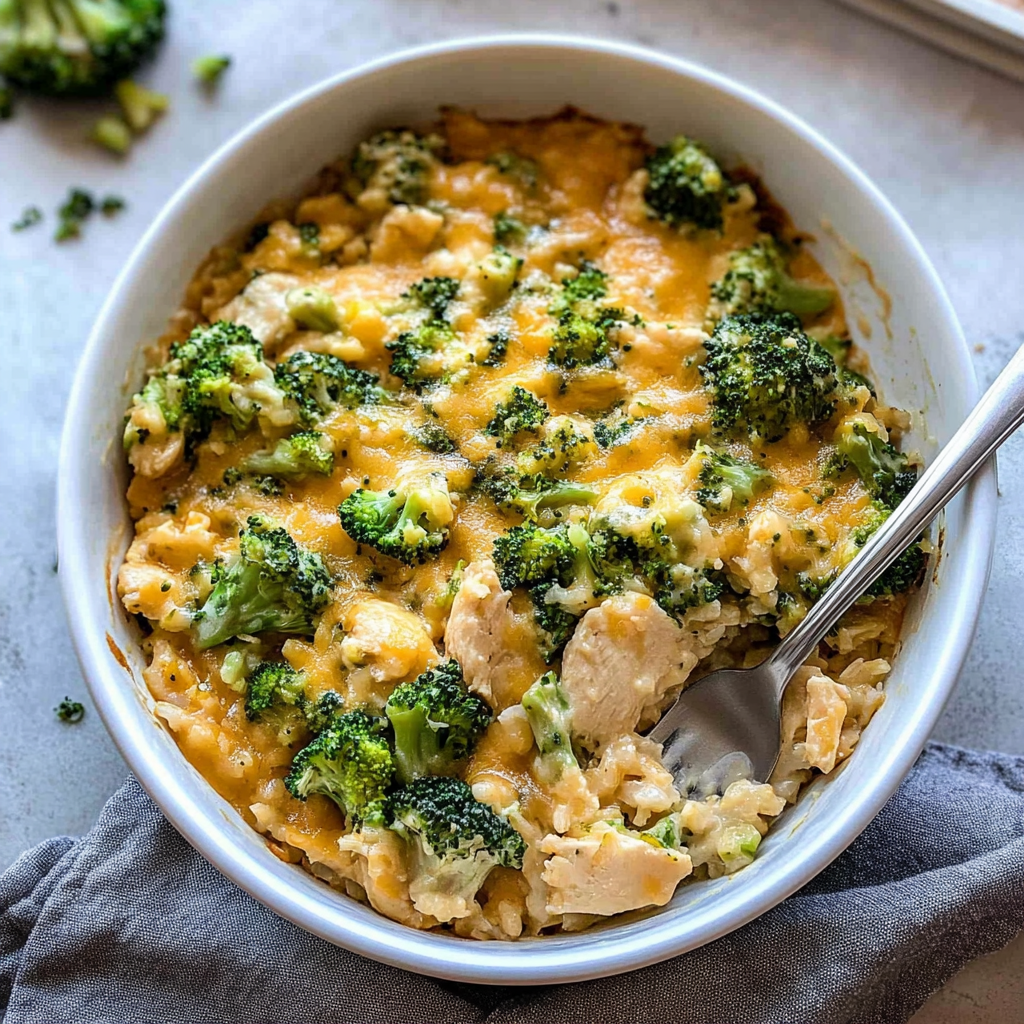 Recipe preparation for Chicken Broccoli Rice Casserole