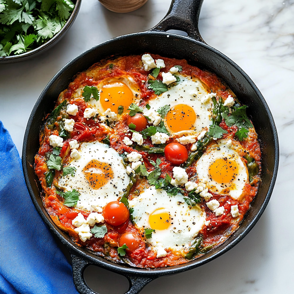 Recipe preparation for Shakshuka with Feta