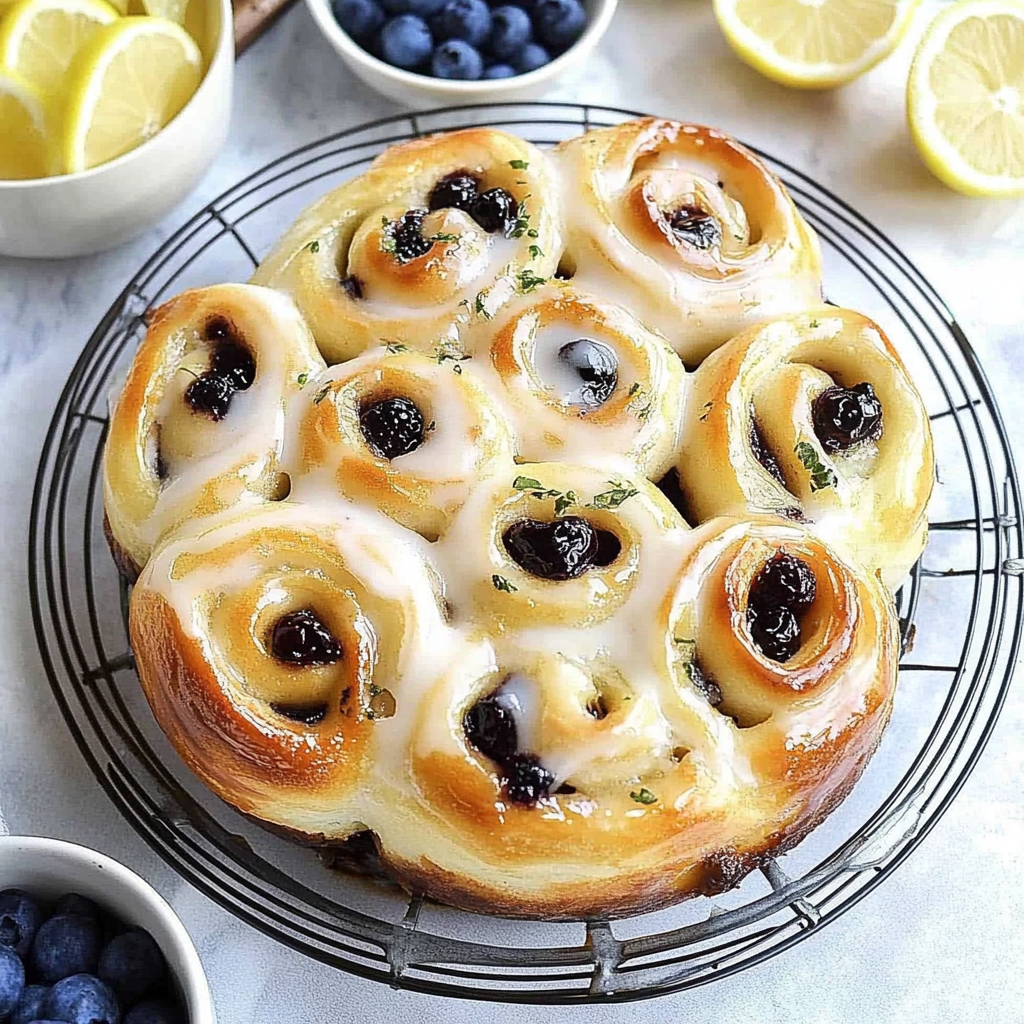 Recipe preparation for Lemon Blueberry Sweet Rolls