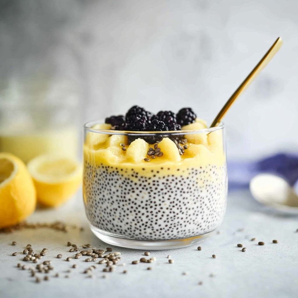 Recipe preparation for Lemon Curd Chia Pudding