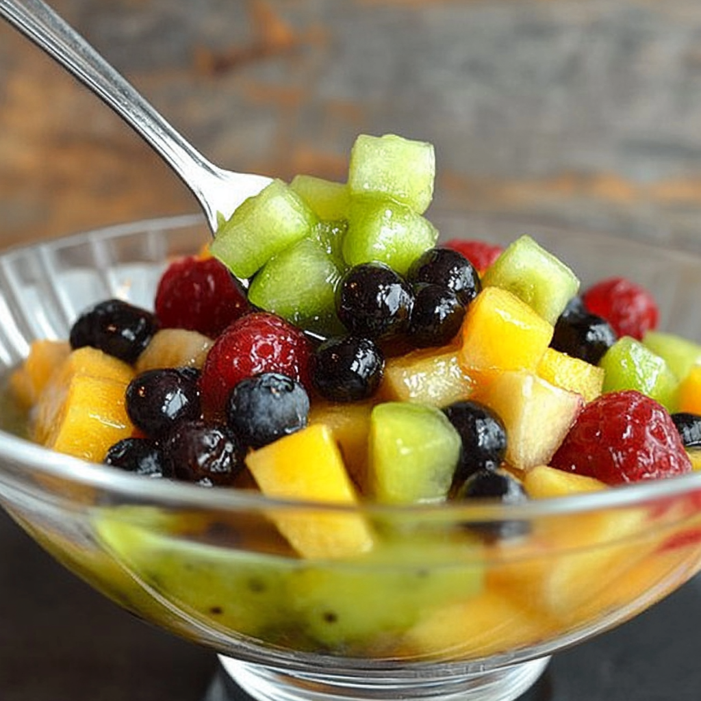 Recipe preparation for Fruit Salad with Honey Lime Dressing