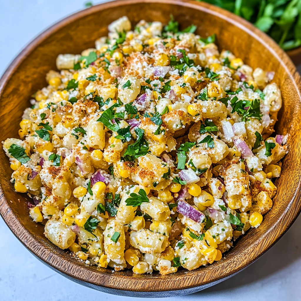 Recipe preparation for Street Corn Pasta Salad
