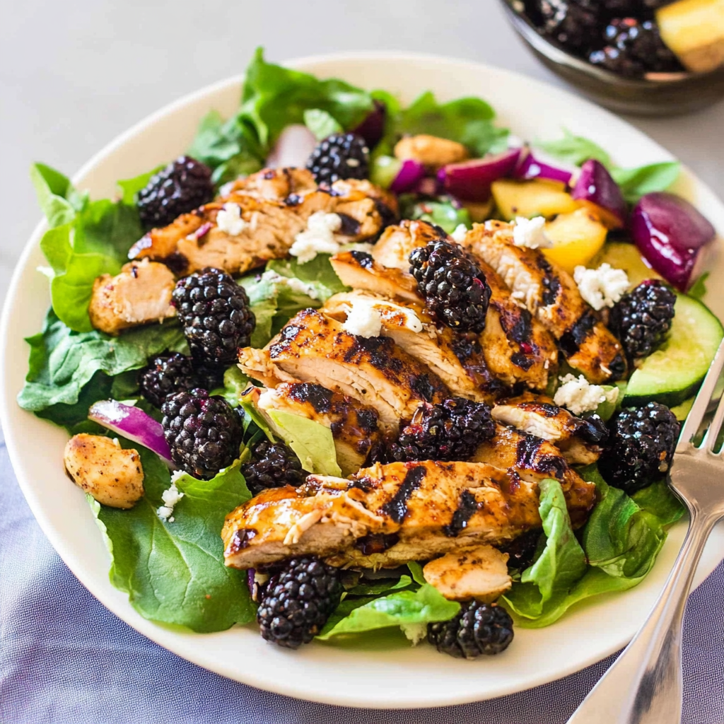 Recipe preparation for Blackberry Chicken Salad