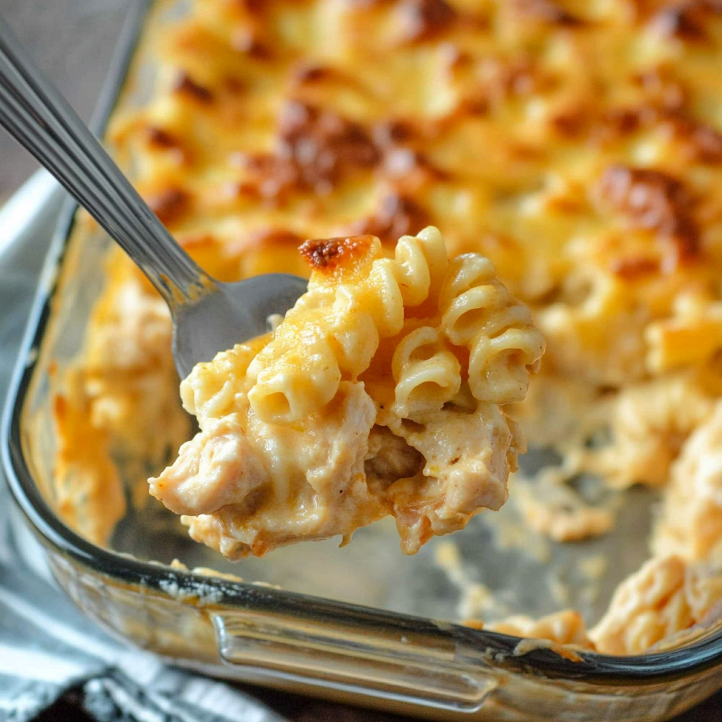 Recipe preparation for Cheesy Chicken Pasta Bake