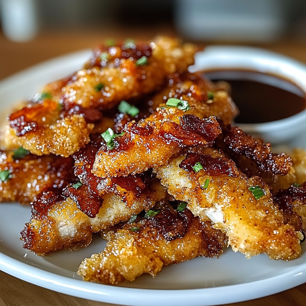 Recipe preparation for Homemade Bacon Brown Sugar Chicken Tenders