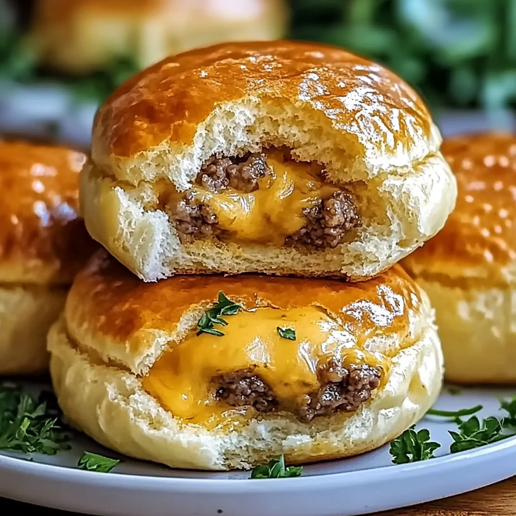 Recipe preparation for Garlic Parmesan Cheeseburger Bombs