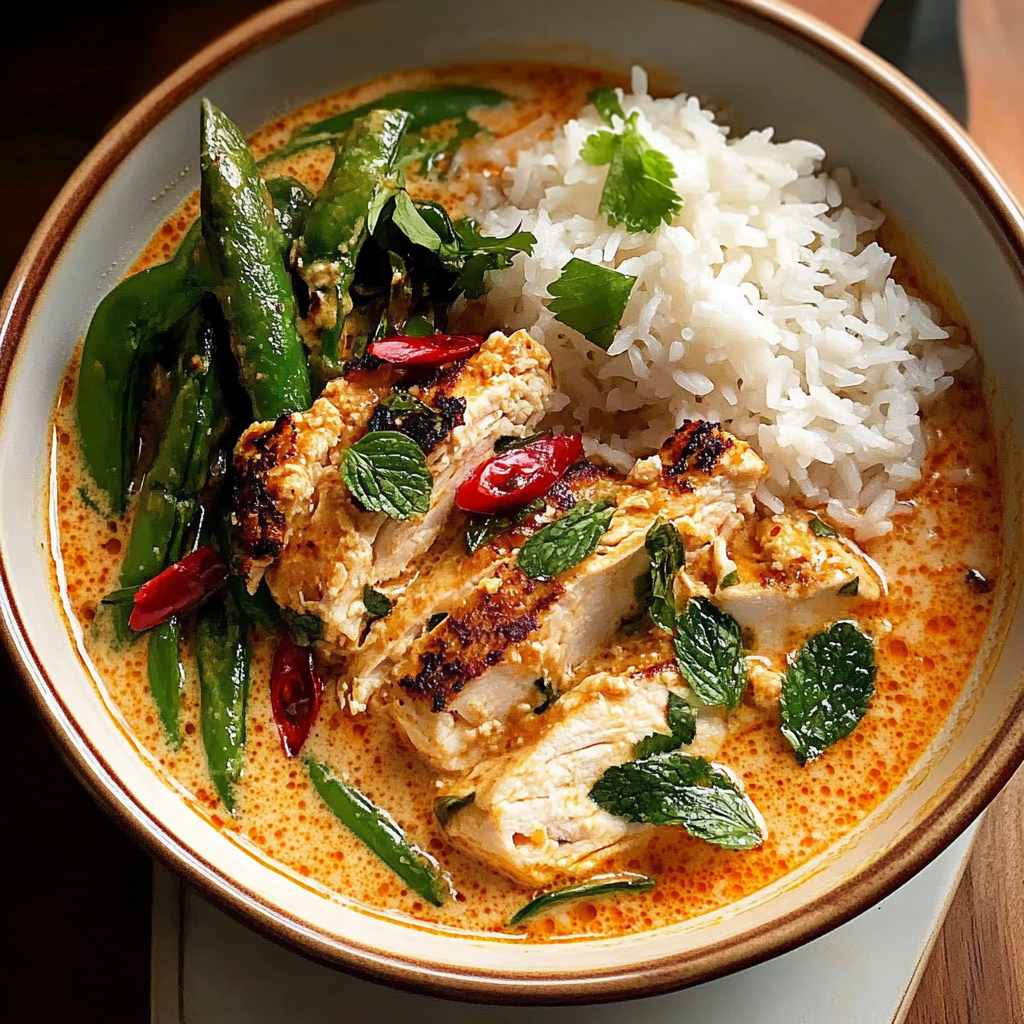 Recipe preparation for Creamy Thai Red Curry Chicken Bowls