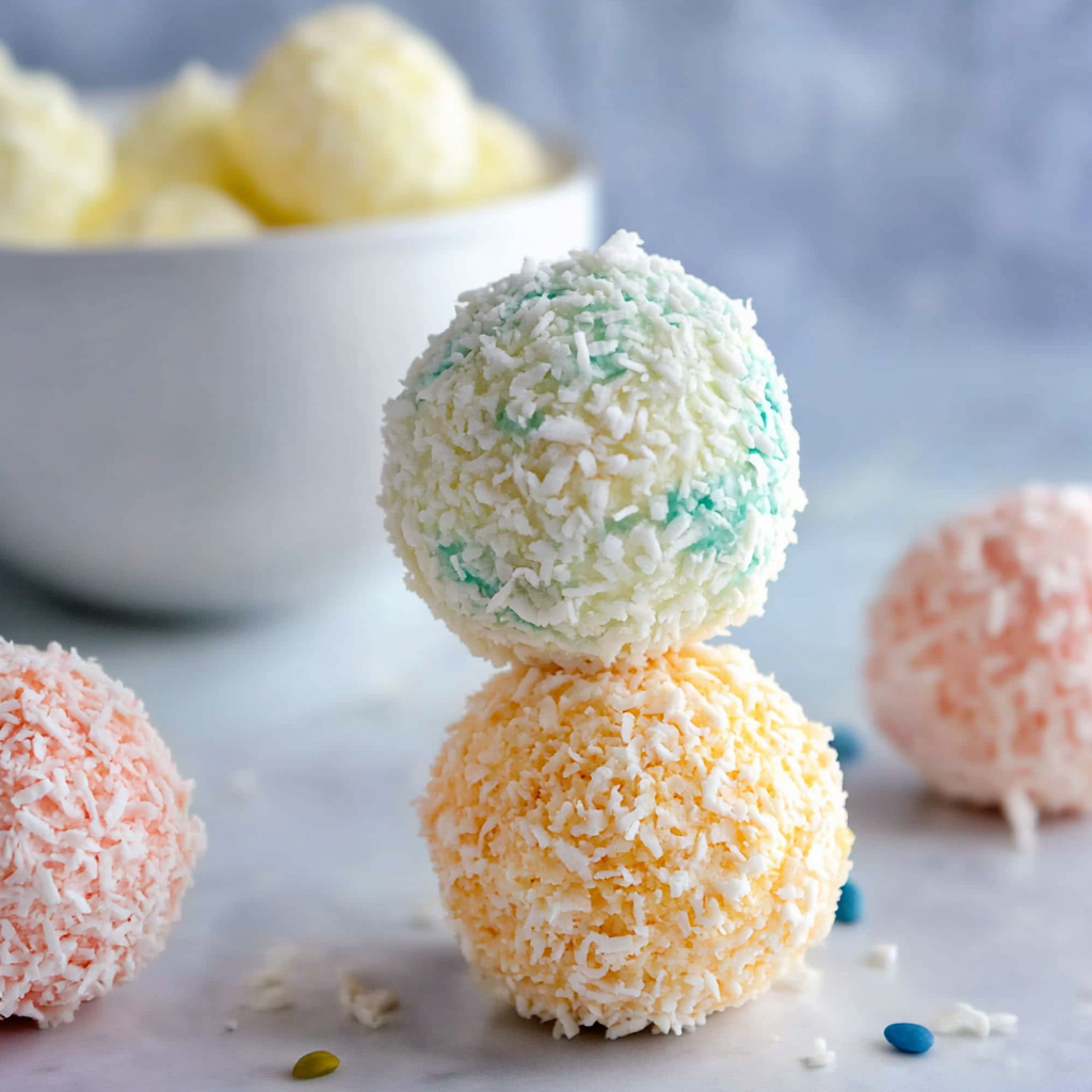 Recipe preparation for Easter Bunny Coconut Tails