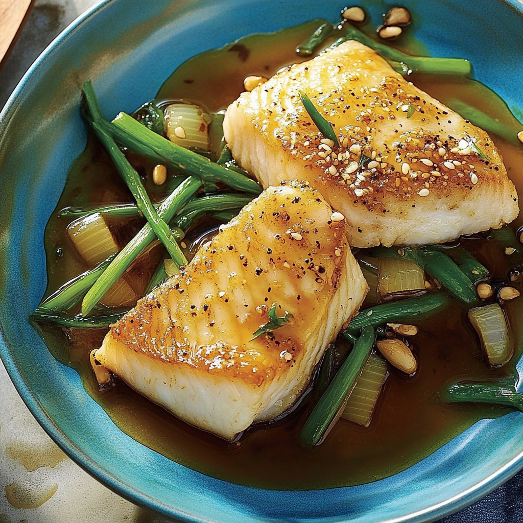 Recipe preparation for Lemon Honey Glazed Cod