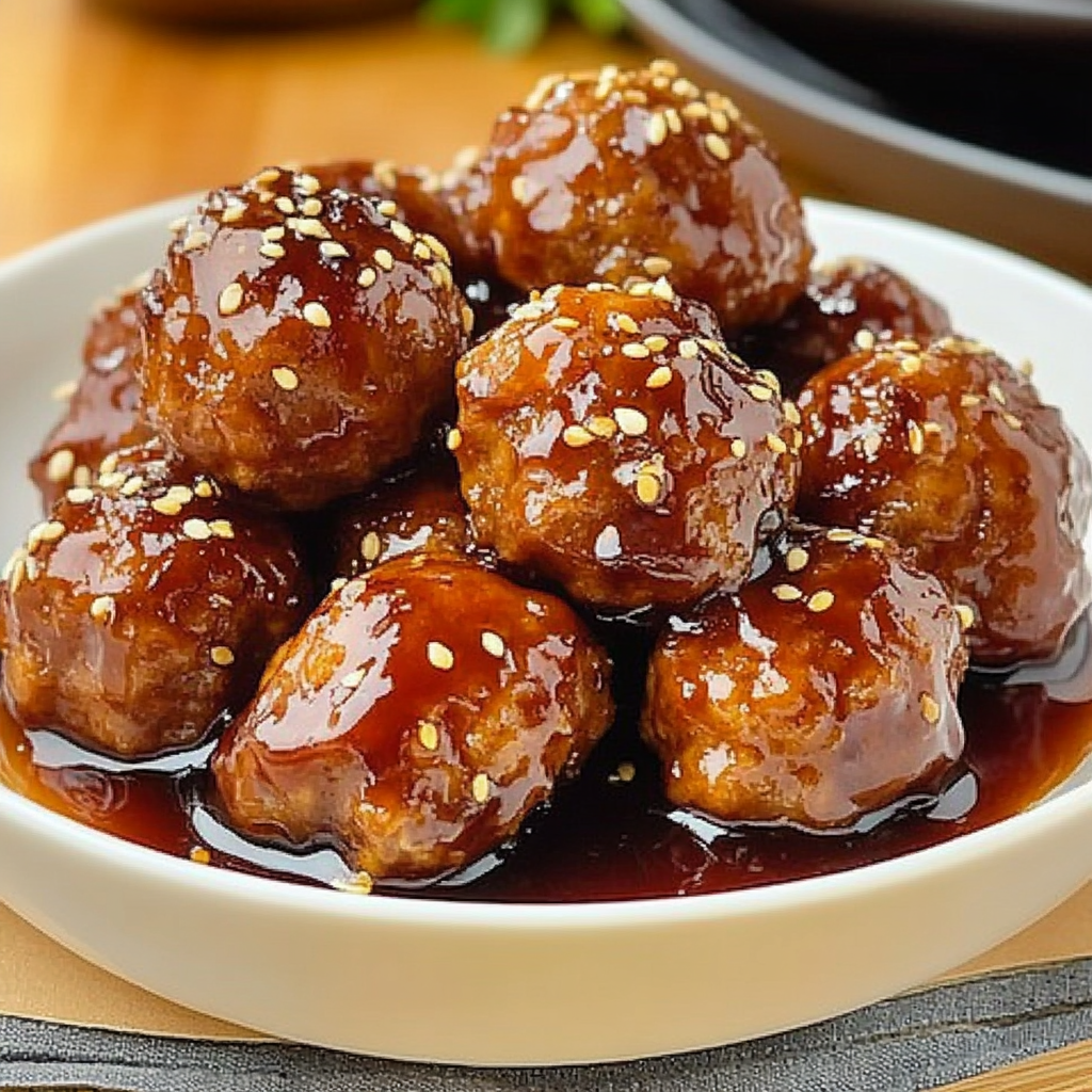 Recipe preparation for Asian Honey Garlic Meatballs