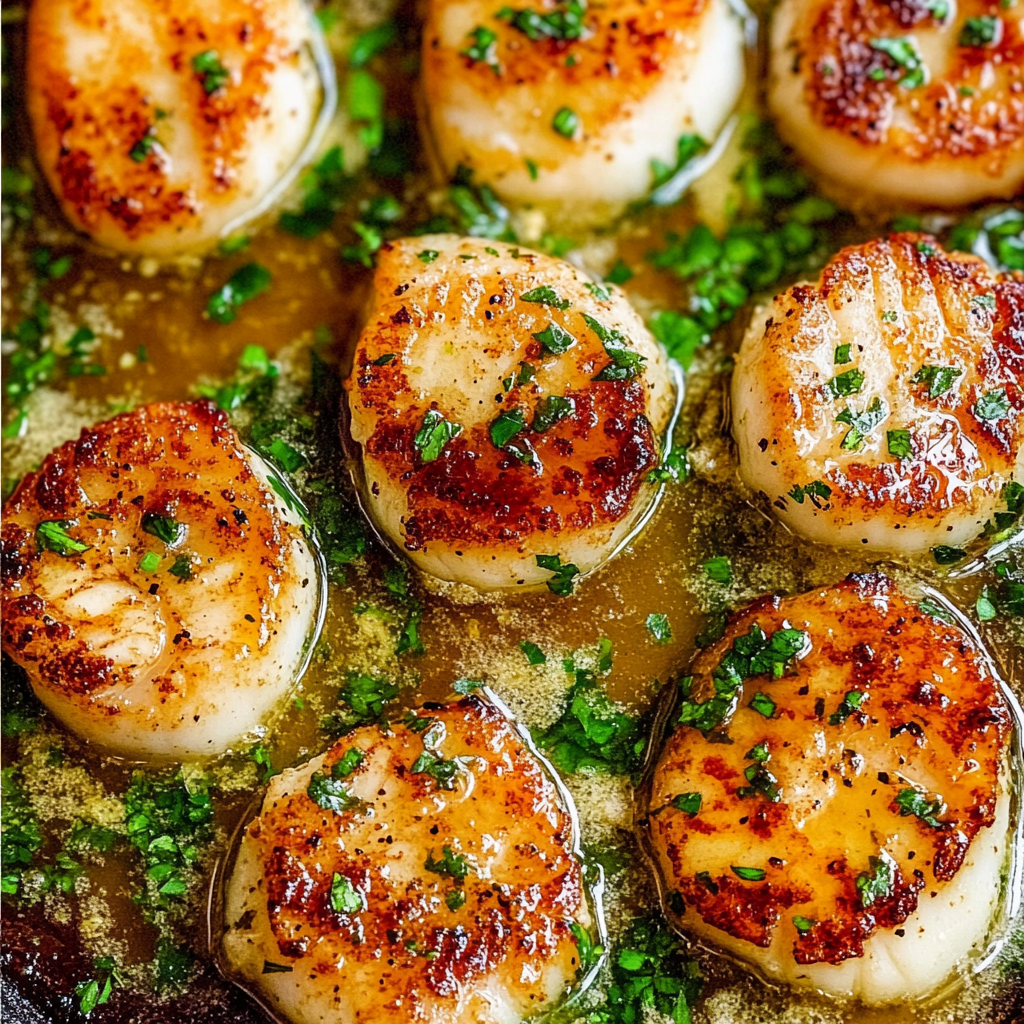 Recipe preparation for Lemon Garlic Butter Scallops