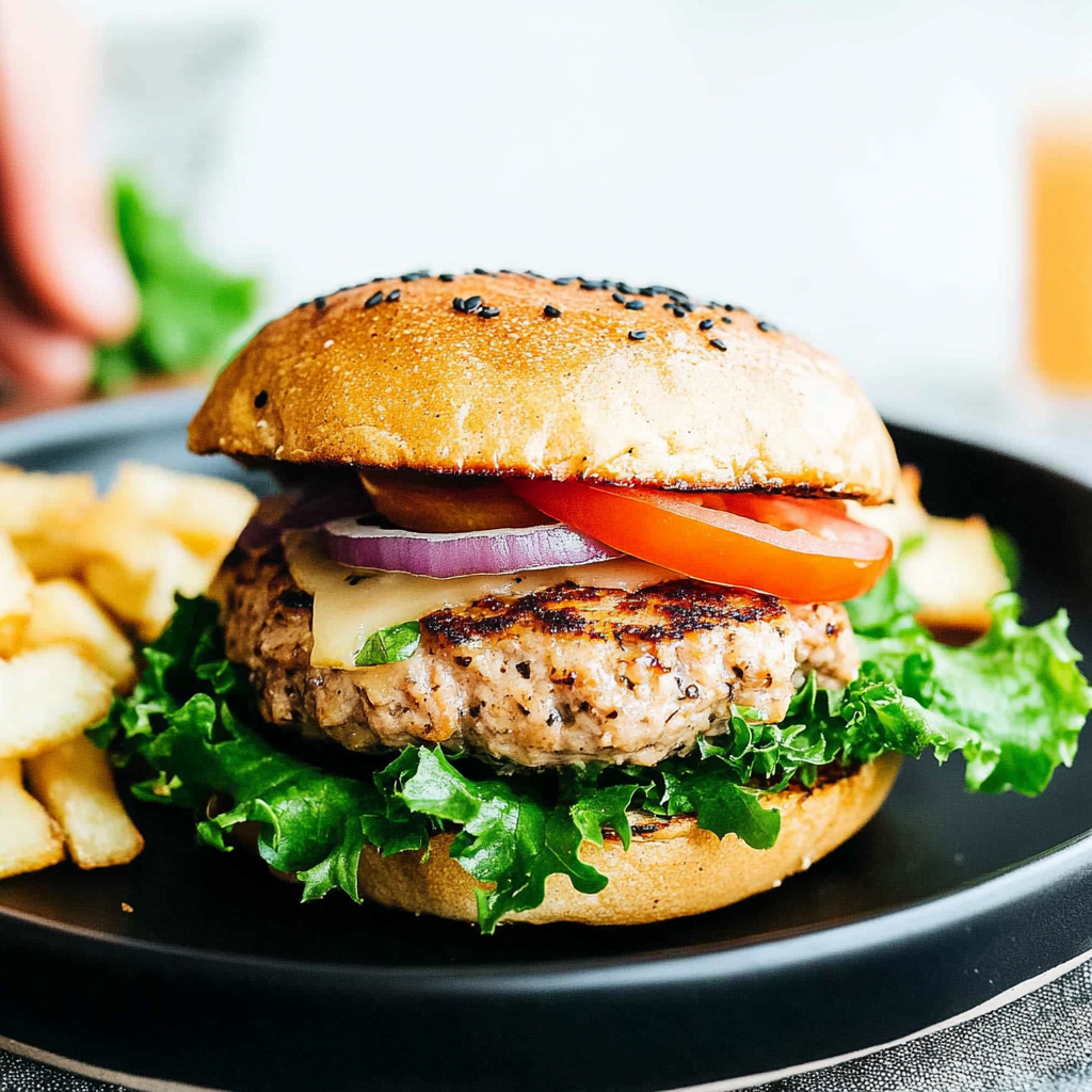 Recipe preparation for Garlic Parmesan Turkey Burgers