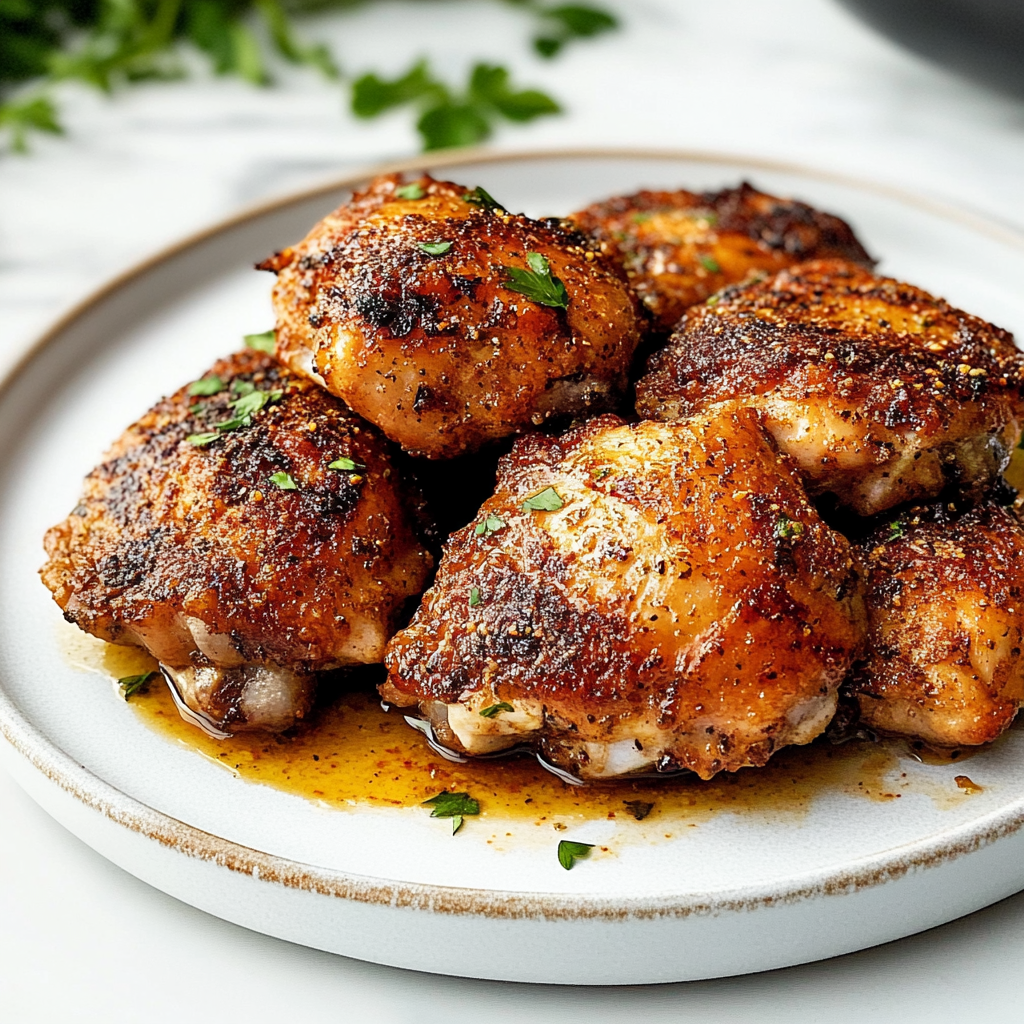 Recipe preparation for Classic Baked Chicken Thighs