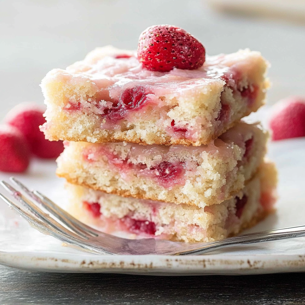 Recipe preparation for Strawberry Lemon Blondies