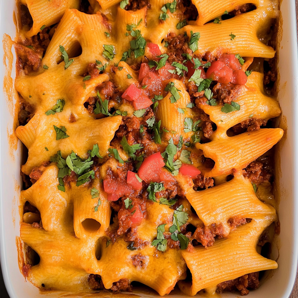 Recipe preparation for Cheesy Taco Stuffed Pasta Shells