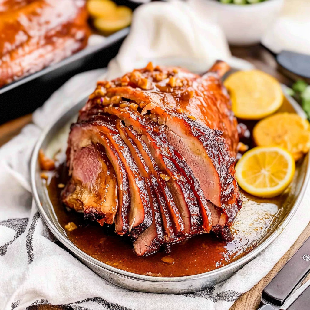 Recipe preparation for Brown Sugar Glazed Ham