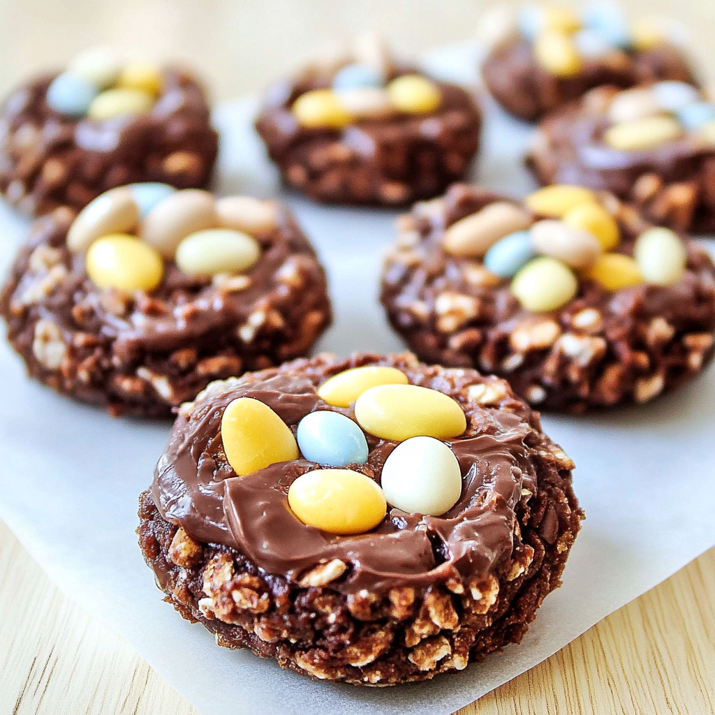 Recipe preparation for Easter Chocolate Nest Cookies