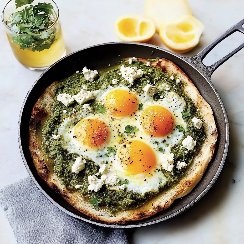 Recipe preparation for Spinach Shakshuka