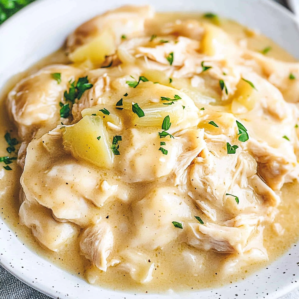 Recipe preparation for Crockpot Chicken and Dumplings