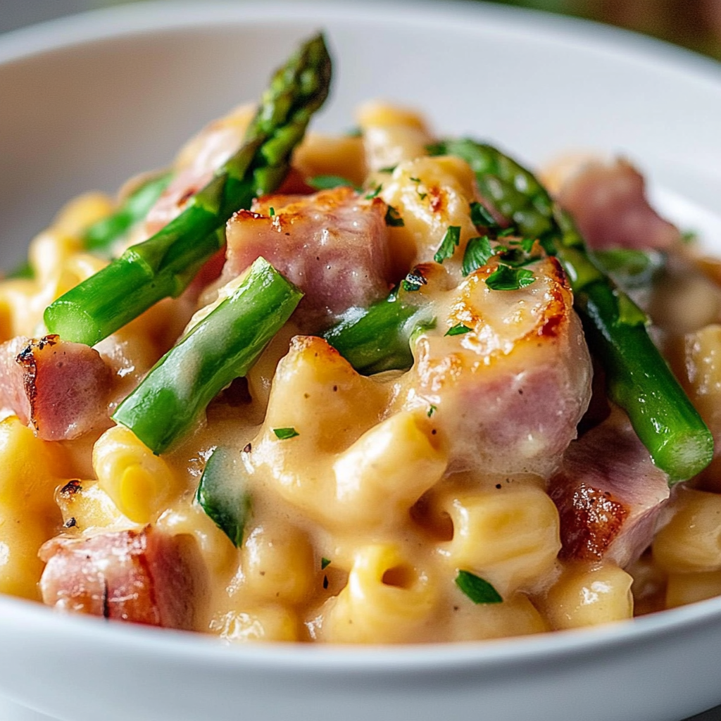 Recipe preparation for Asparagus Ham Dinner