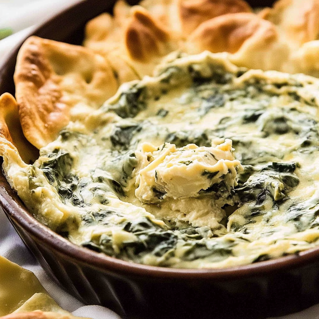 Recipe preparation for Healthy Spinach Artichoke Dip