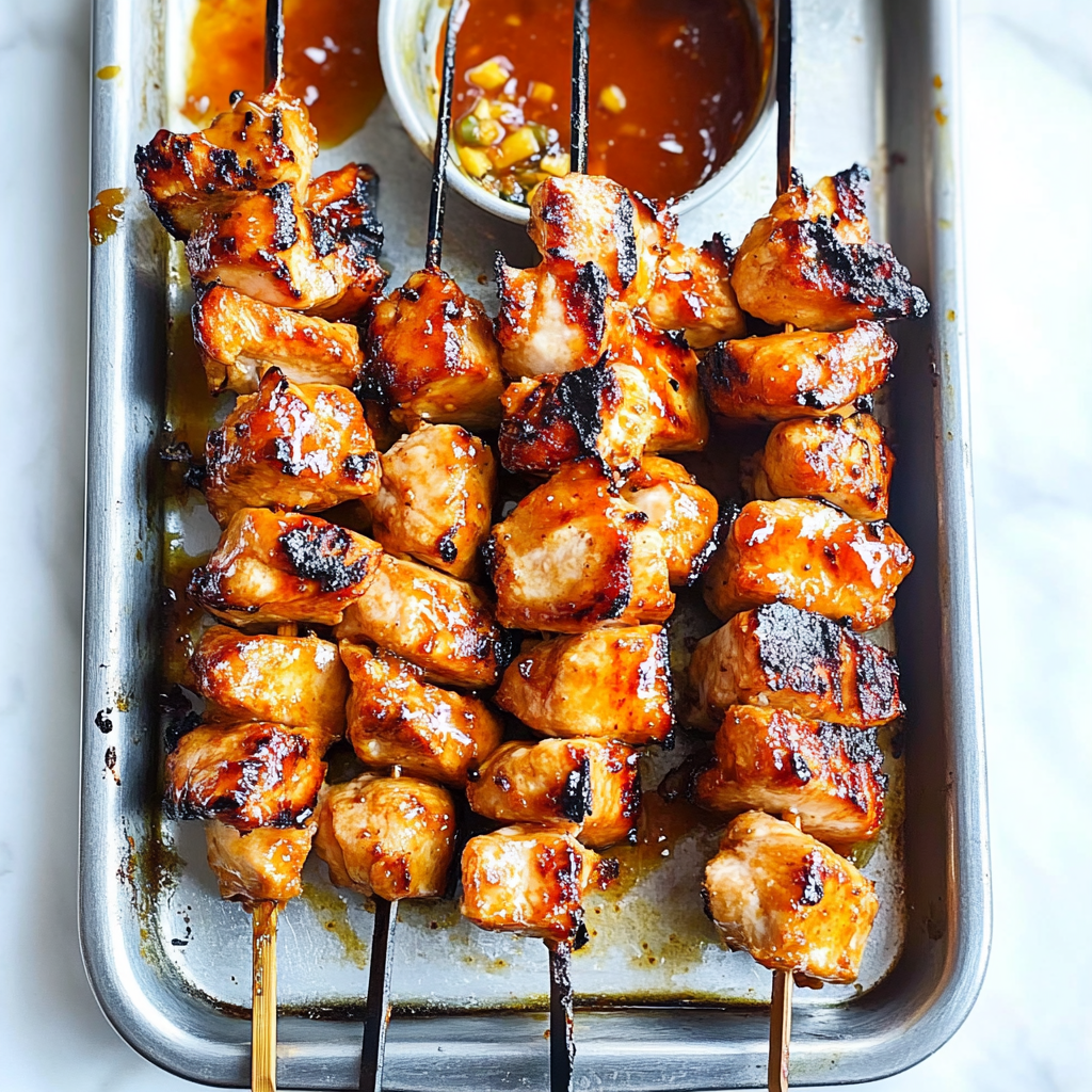 Recipe preparation for Pineapple Chicken Kabobs